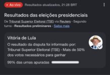 Luiz Inácio Lula da Silva (PT) foi reeleito presidente do Brasil neste domingo, 25 de outubro de 2026, para o seu quarto mandato na história