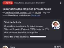 Luiz Inácio Lula da Silva (PT) foi reeleito presidente do Brasil neste domingo, 25 de outubro de 2026, para o seu quarto mandato na história